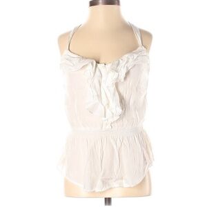 Abercrombie & Fitch XS ivory sleeveless ruffle top